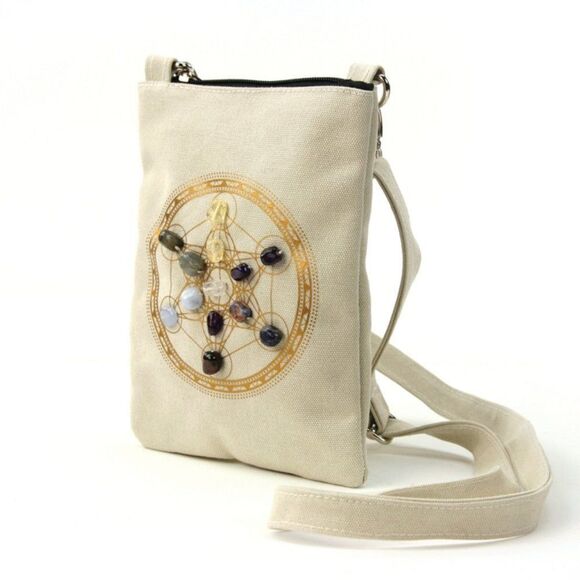 Sacred Geometry Crystal Grid Anxiety Cross Body Bag - Picture 2 of 8